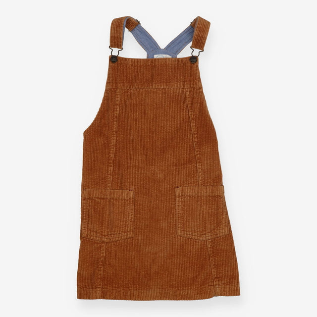 Pinafore Cord Brown with Blue Lining