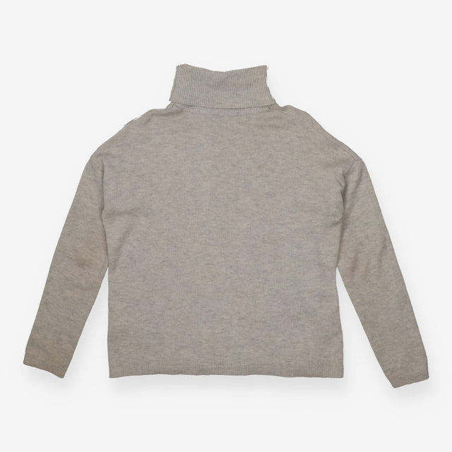 Roll Neck Cream Wool Sweater