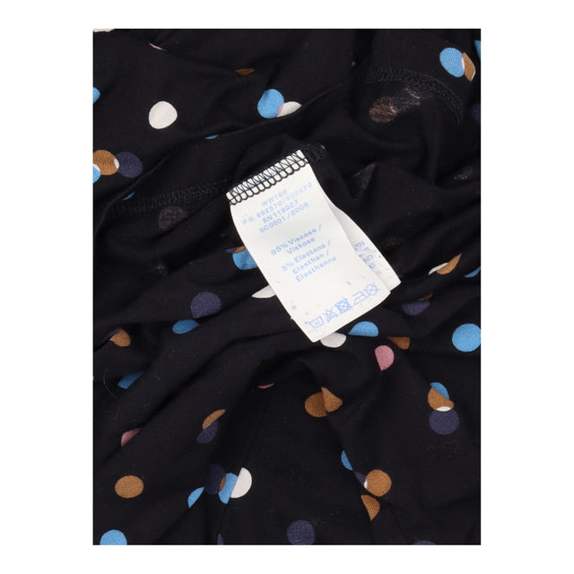 Black Multicolour Spot Twist Front Jersey Dress