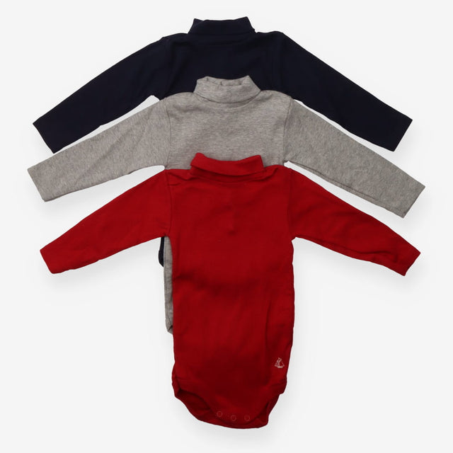 Bodysuits Long Sleeve Roll Neck Red, Grey and Navy