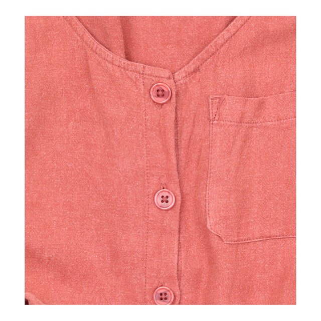Jumpsuit Rust Linen Blend Sleeveless Button Front