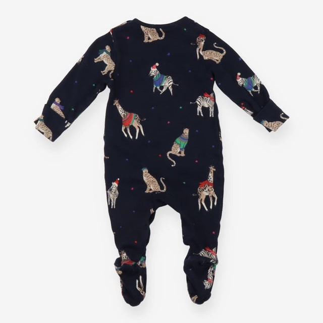 Sleepsuit navy zebra giraffe cheetah