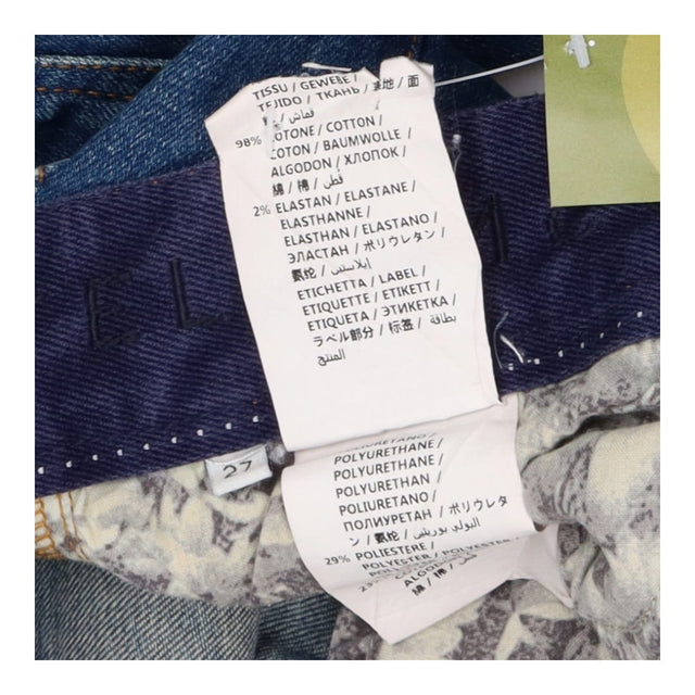 Ruched Front Jeans - Straight Leg Vintage Blue