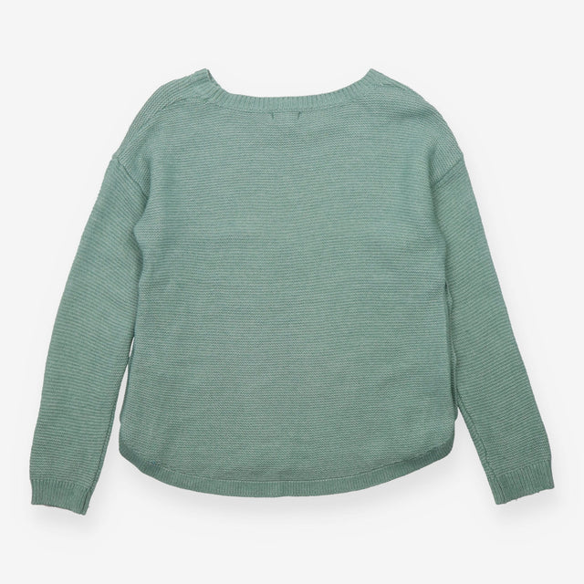 Mint Green Textured Knit Jumper With Side Buttons