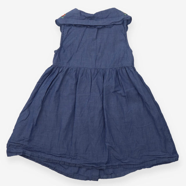 Chambray dress floral applique collar