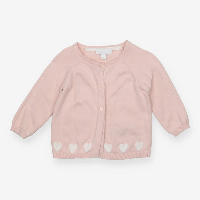 Cardigan pink white hearts