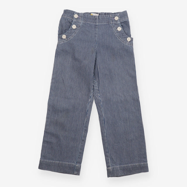 Trousers blue white stripe