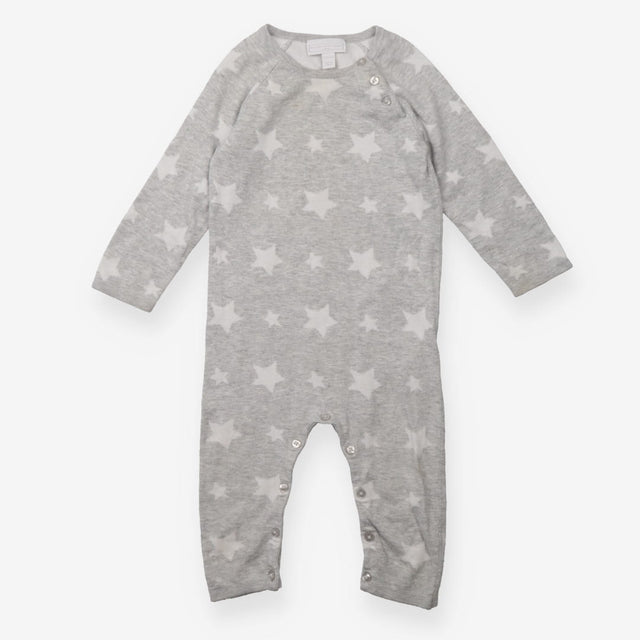 Romper knit grey white stars