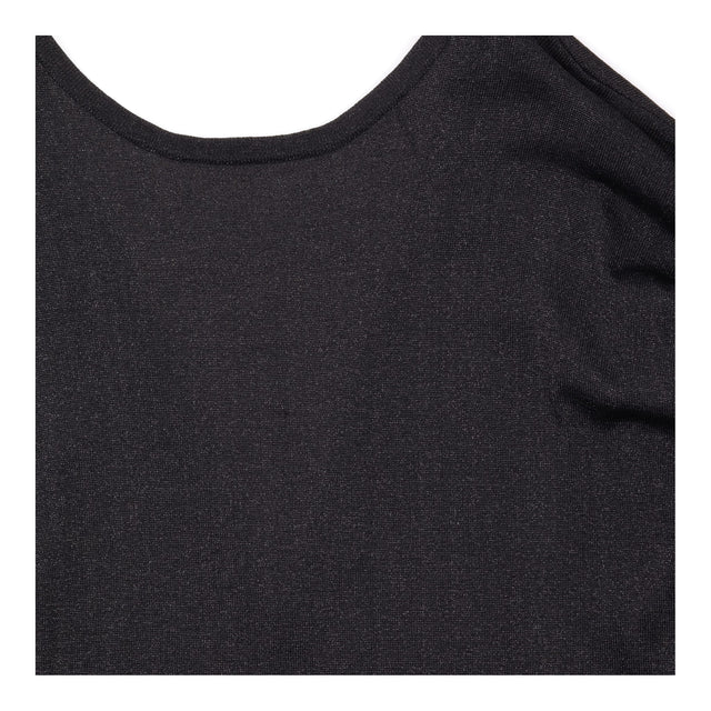 Midi Dress Knitted Long Sleeve Metallic Black