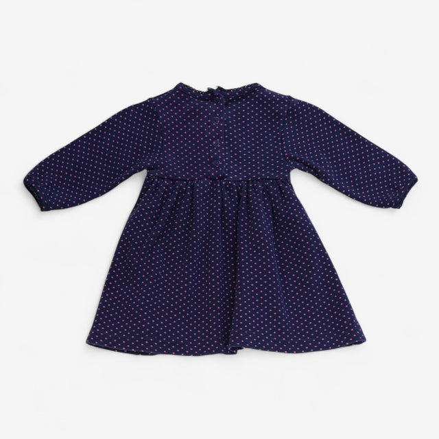 Dress Jersey Blue with Pink Spots