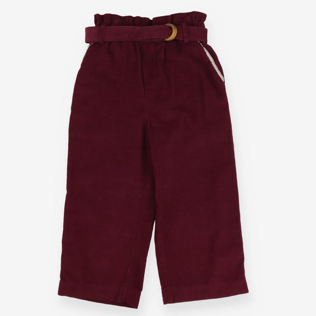 Trousers Cord Plum with Belt