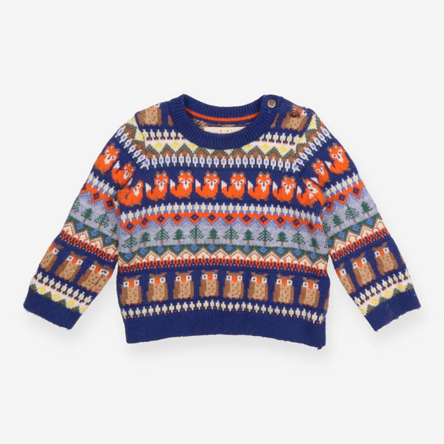 Jumper Navy with Fox and Owls