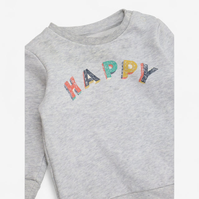 Sweatshirt Jersey Grey Happy