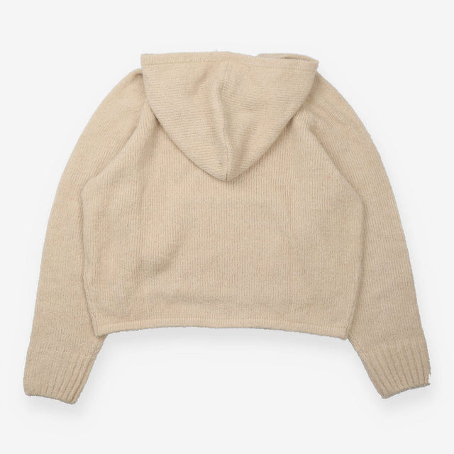 Knitted Hoodie Stone Boucle Pocket Jumper