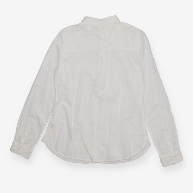 White Pintuck Pleat Blouse – Dobby Texture, Button