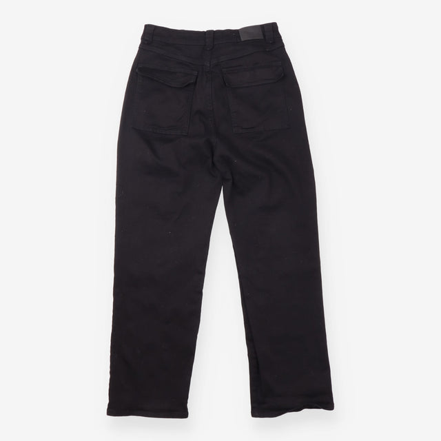 Cargo Jeans Black High Rise Straight Leg
