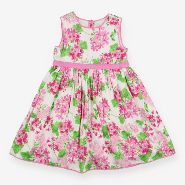 Dress Woven Sleeveless Pink Floral Print with Pink