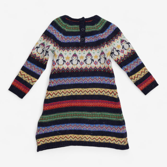Jumper Dress Knitted Festive Penguins