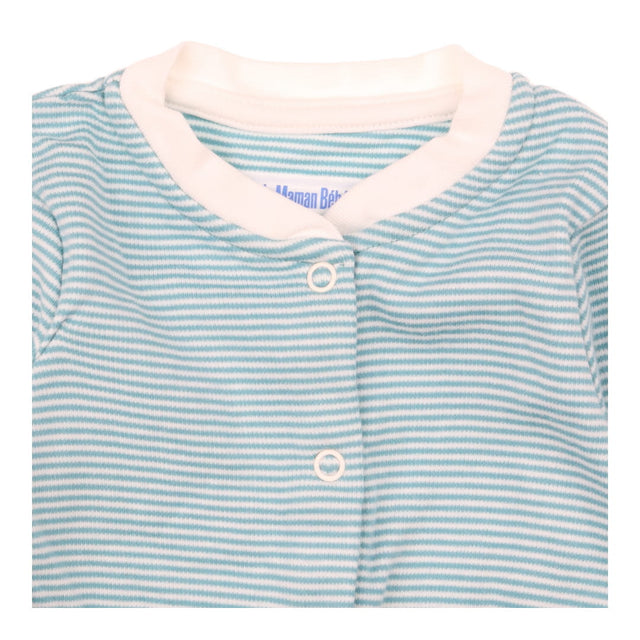 Sleepsuit blue stripe poppers