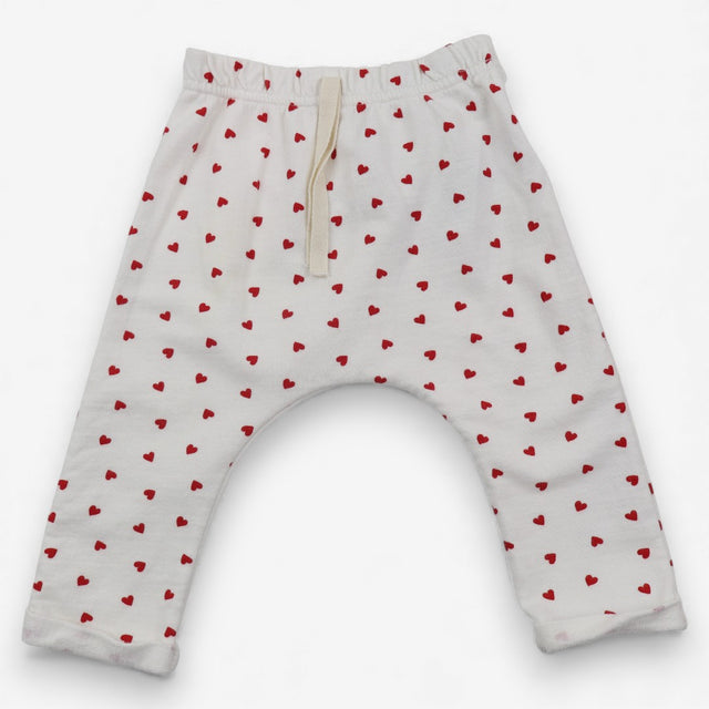 Outfit popper top leggings white red hearts