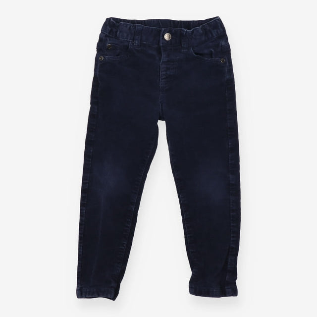 Trousers Cords Navy Button Up