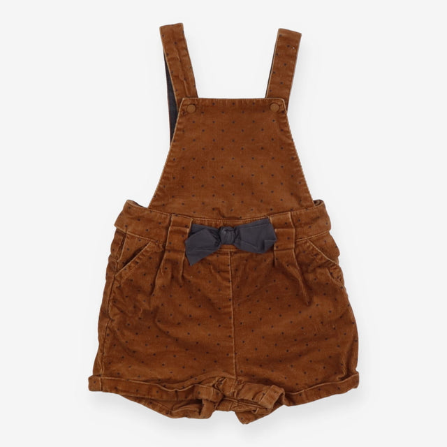 Dungarees brown polka dot bow shortie