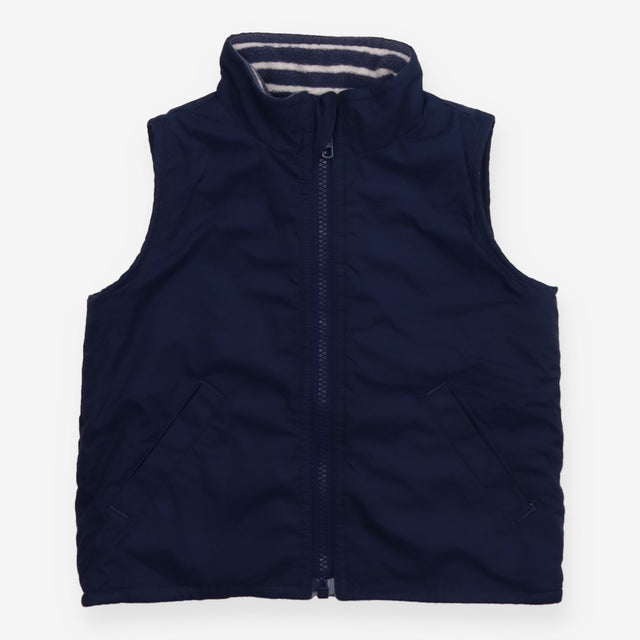 Blue Gilet Reversible Striped Lining