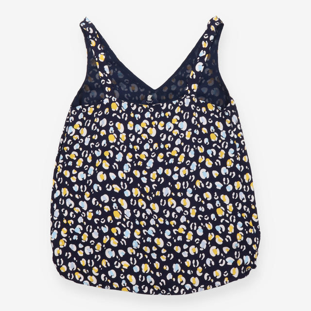 Kyra Leopard Print Cami Top Navy Blue
