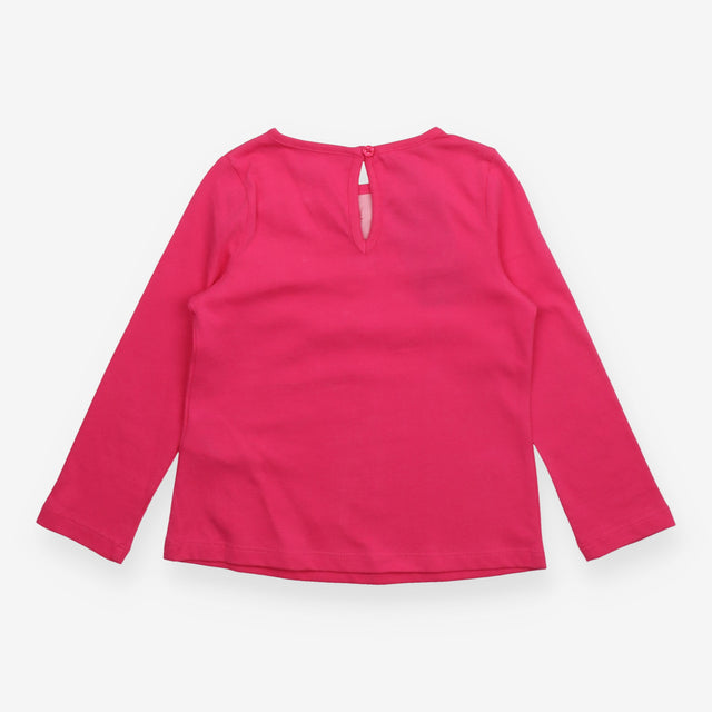 T-shirt long sleeve hot pink with bows and sequins