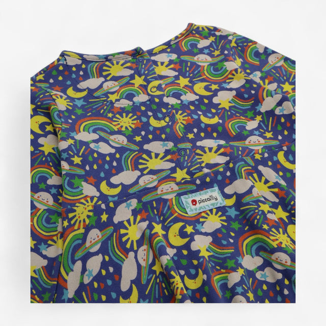 Dress Jersey Long Sleeve Planets Stars and Rainbow