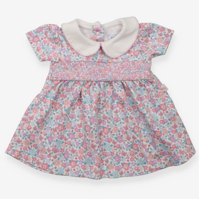 White Floral Collared Dress
