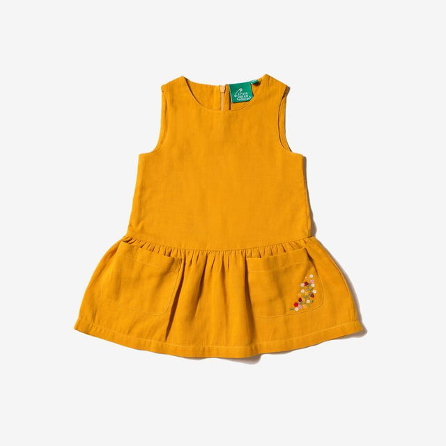 Gold embroidered pocket dress
