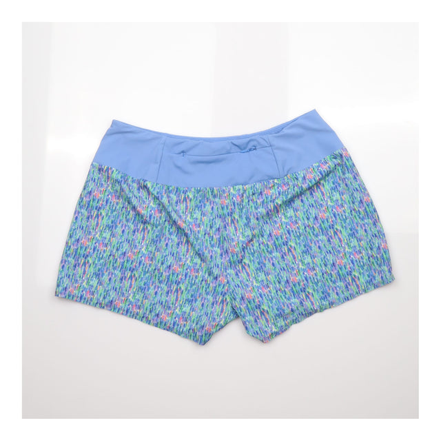 Blue Multicolour Print Running and Training Shorts