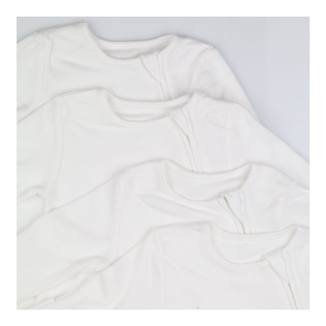 Sleepsuits White Zip Up 4 Pack