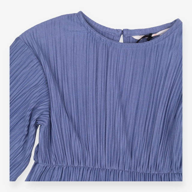 Dress blue pleated LS