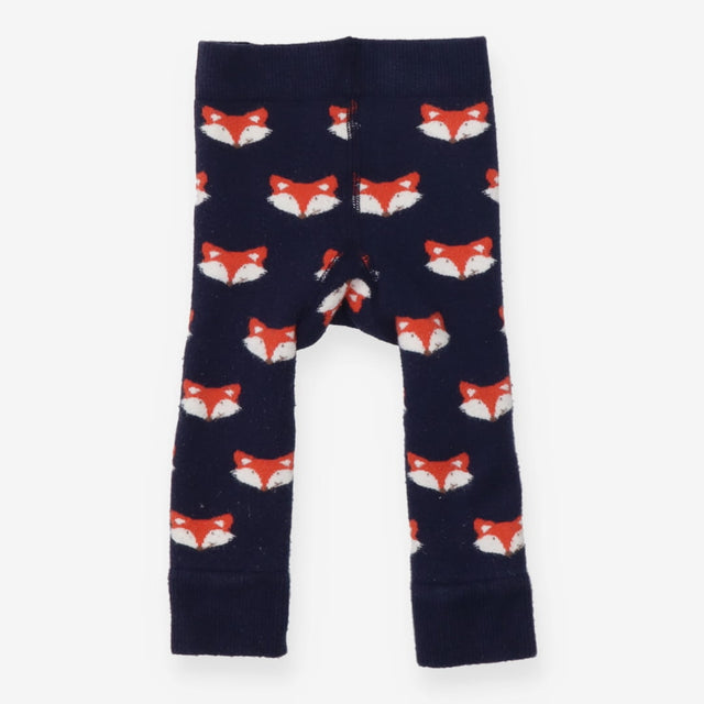 Navy Foxes Knit Leggings