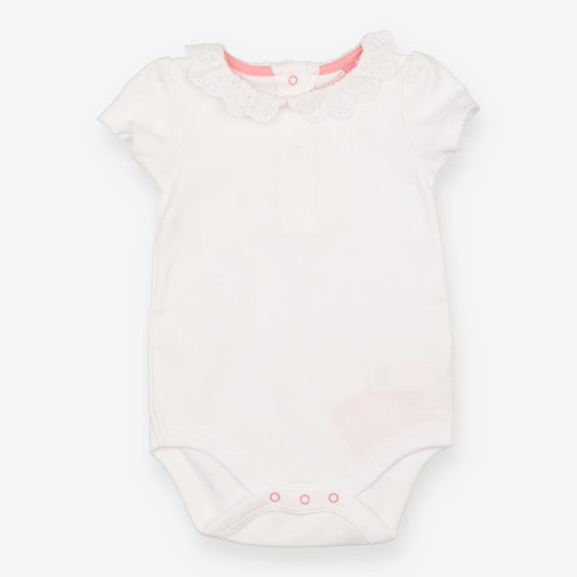 Bodysuit White with Lace Collar