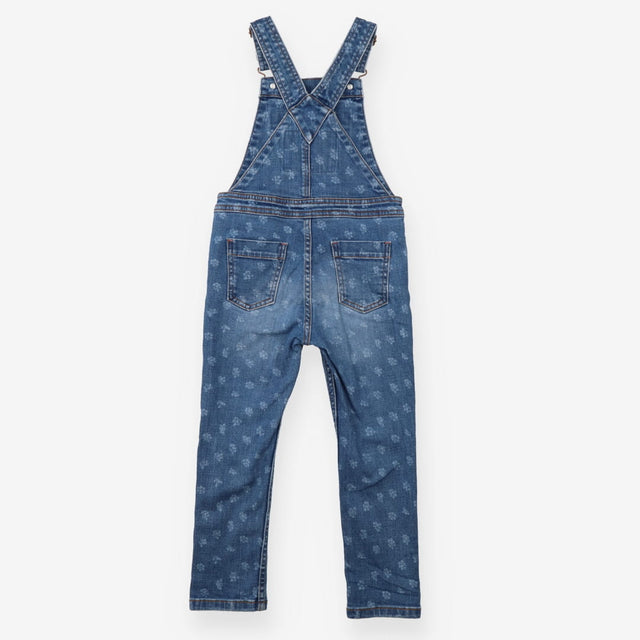 Dungarees blue denim floral print