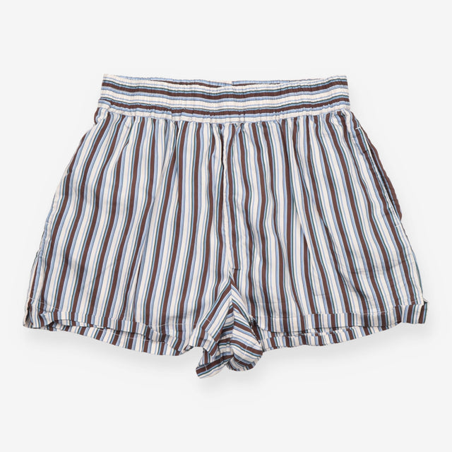 Shorts Blue Brown Stripe Modal Elastic Waist