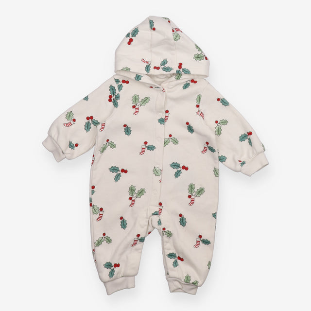 Hooded romper white festive
