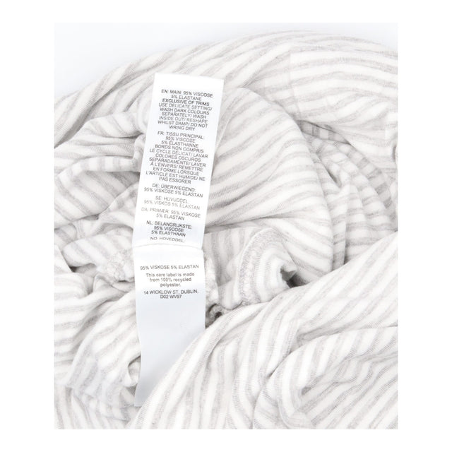 Top Grey White Stripe Viscose Elastane Boat Neck M