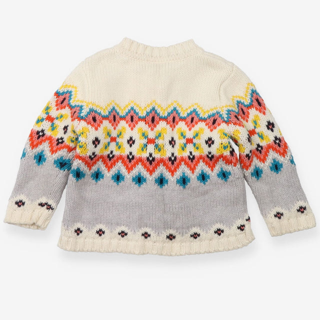 Cardigan knit colourful fairisle