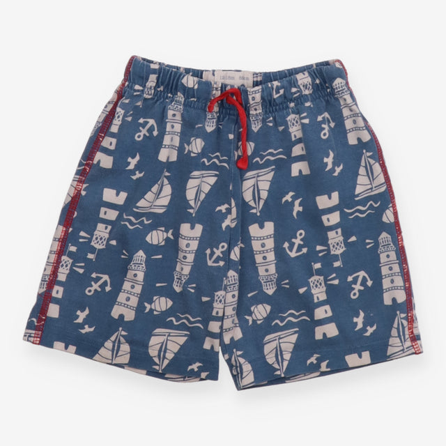 Shorts Blue Boats and Lighthouses