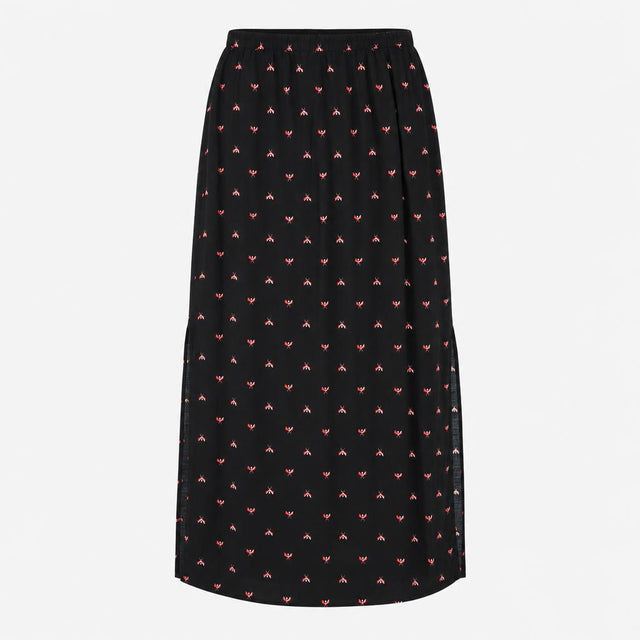 Midi Skirt Black Firefly Printed