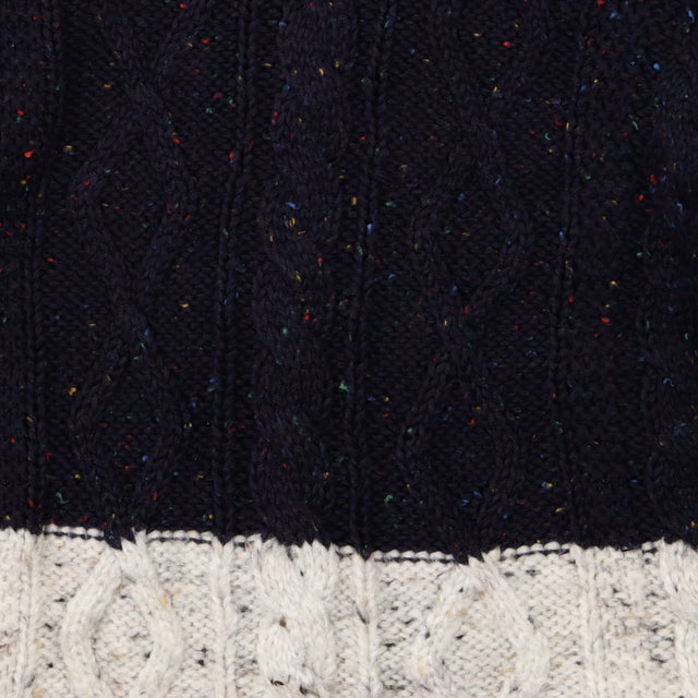 Cable Sweater Navy and White Multi Coloured Specks
