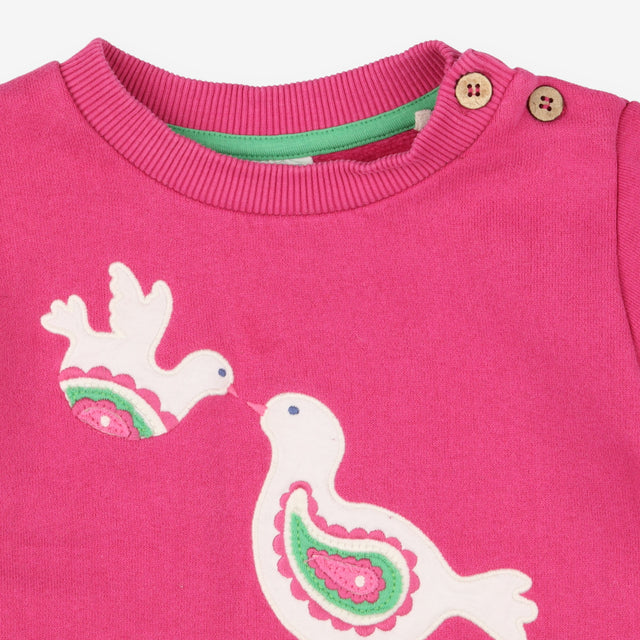 Sweatshirt Pink Applique Dove Love