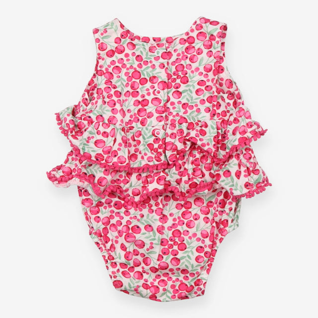 Frill Woven Romper Pink Berry