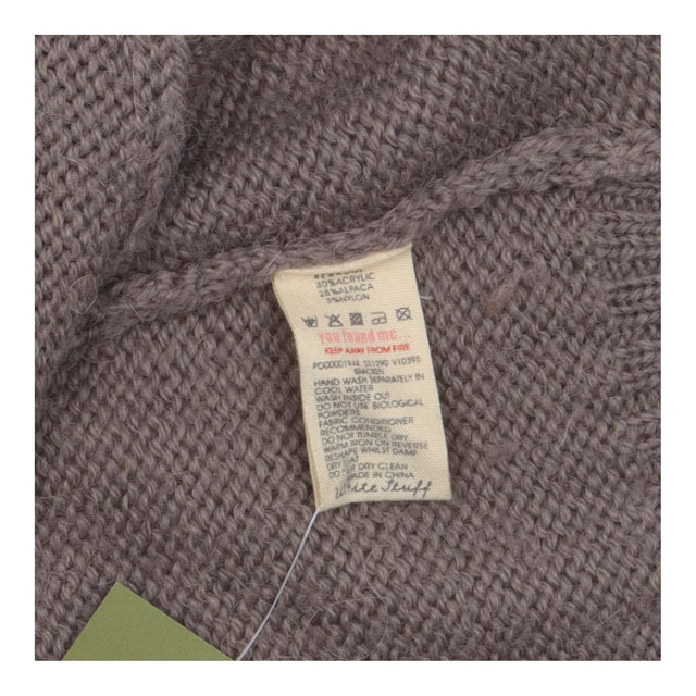Taupe Wool Blend Sleeveless Cardigan