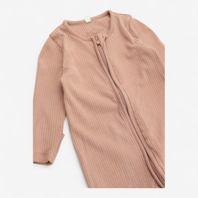 Sleepsuit Ribbed Dark Pink