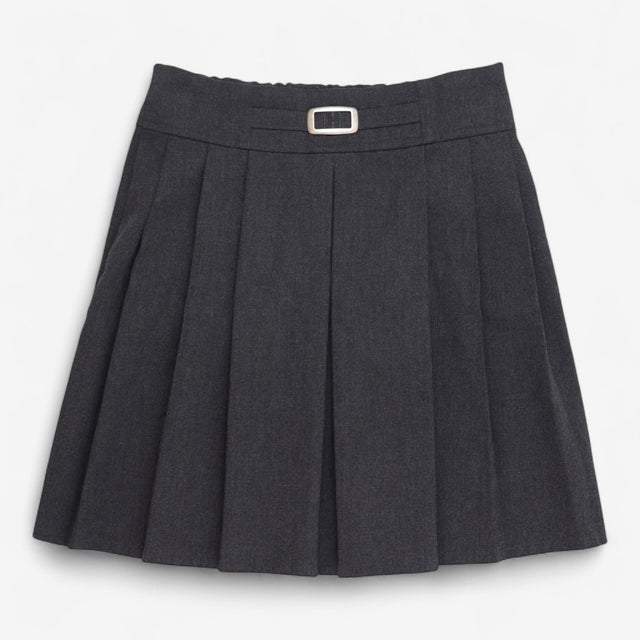 Grey Pleated School Skirt